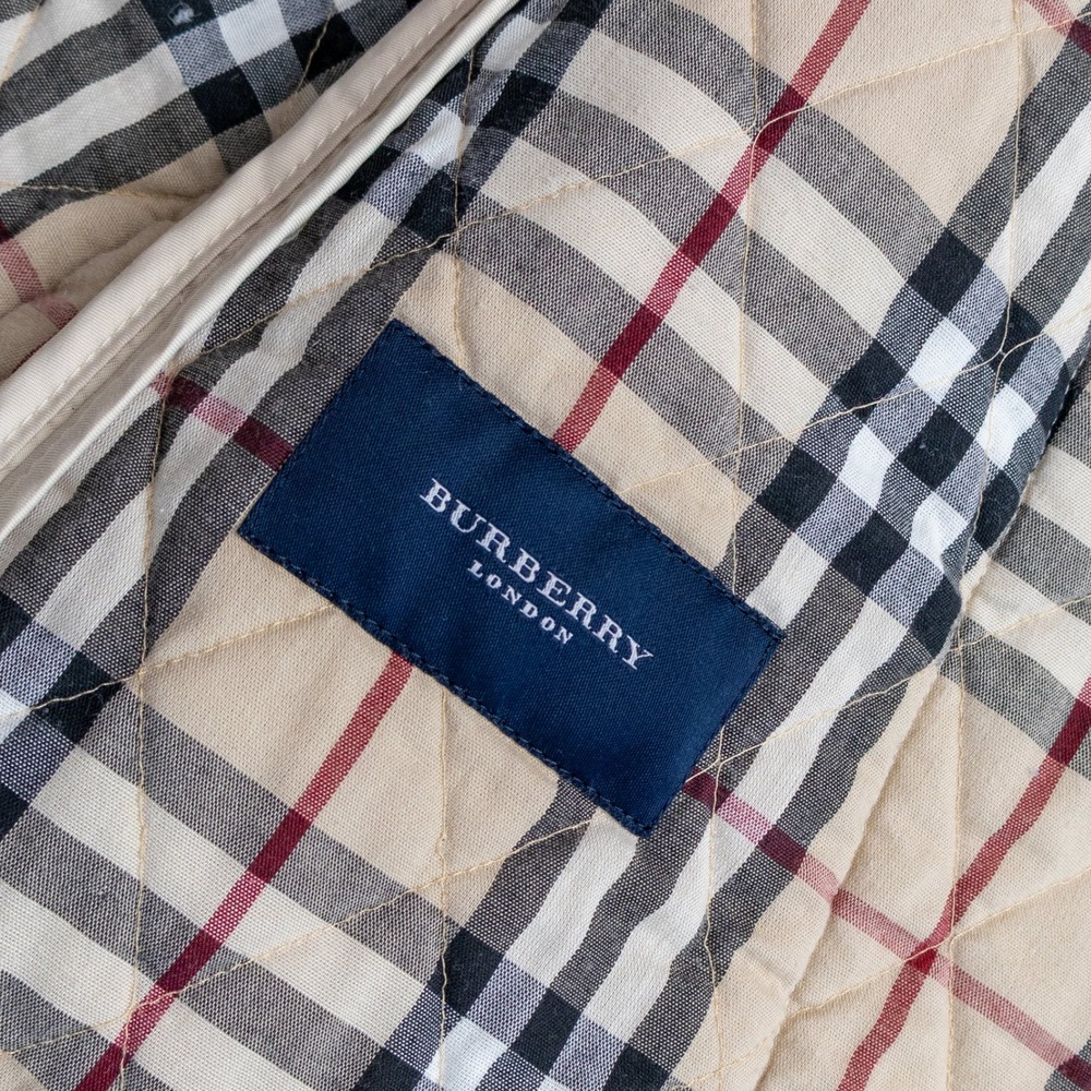 Burberry London Quilted Jacket Cream Nova Check Lining Made in England Large - Picture 5 of 9